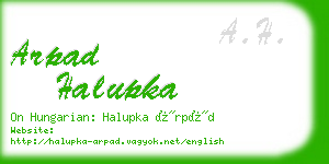 arpad halupka business card